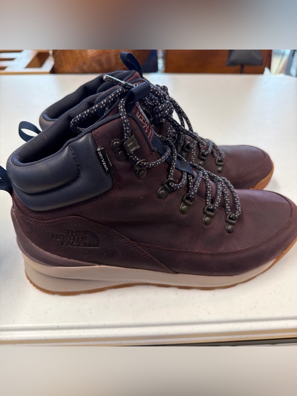 The North Face Men’s Burgundy and Navy Lace-Up Hiking Boots